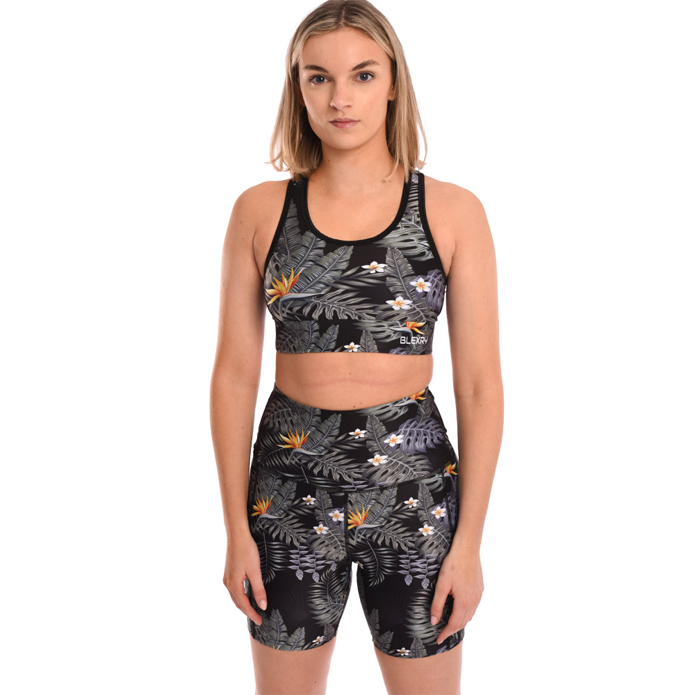 Tropical Racer Back Sports Bra