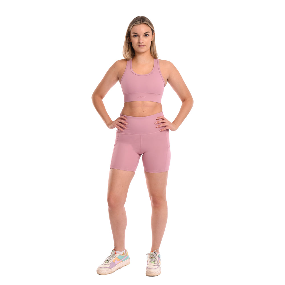 Women Shorts High-Rise Dusty Pink Short