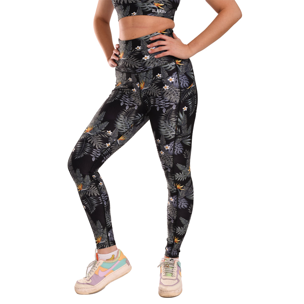 Tropical High Waisted Funny Gym Leggings