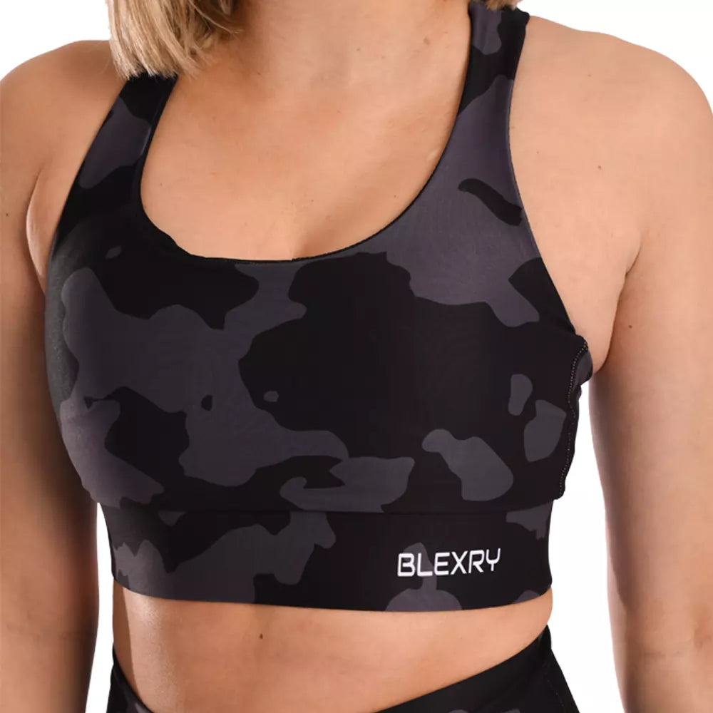 Camo Strappy Back Sports Bra – Blexry