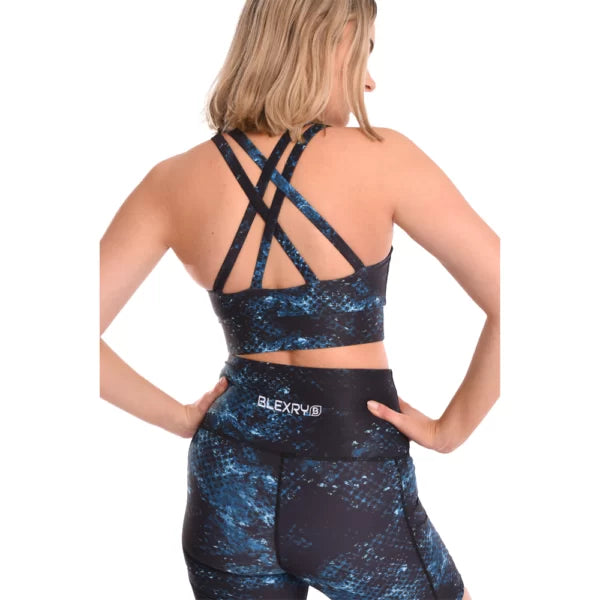 Sky Night Strappy Back Sports Bra