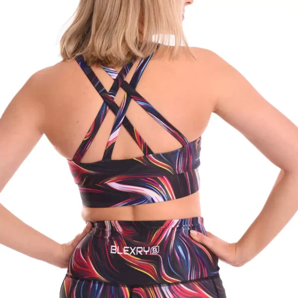 Swirl Strappy Back Sports Bra