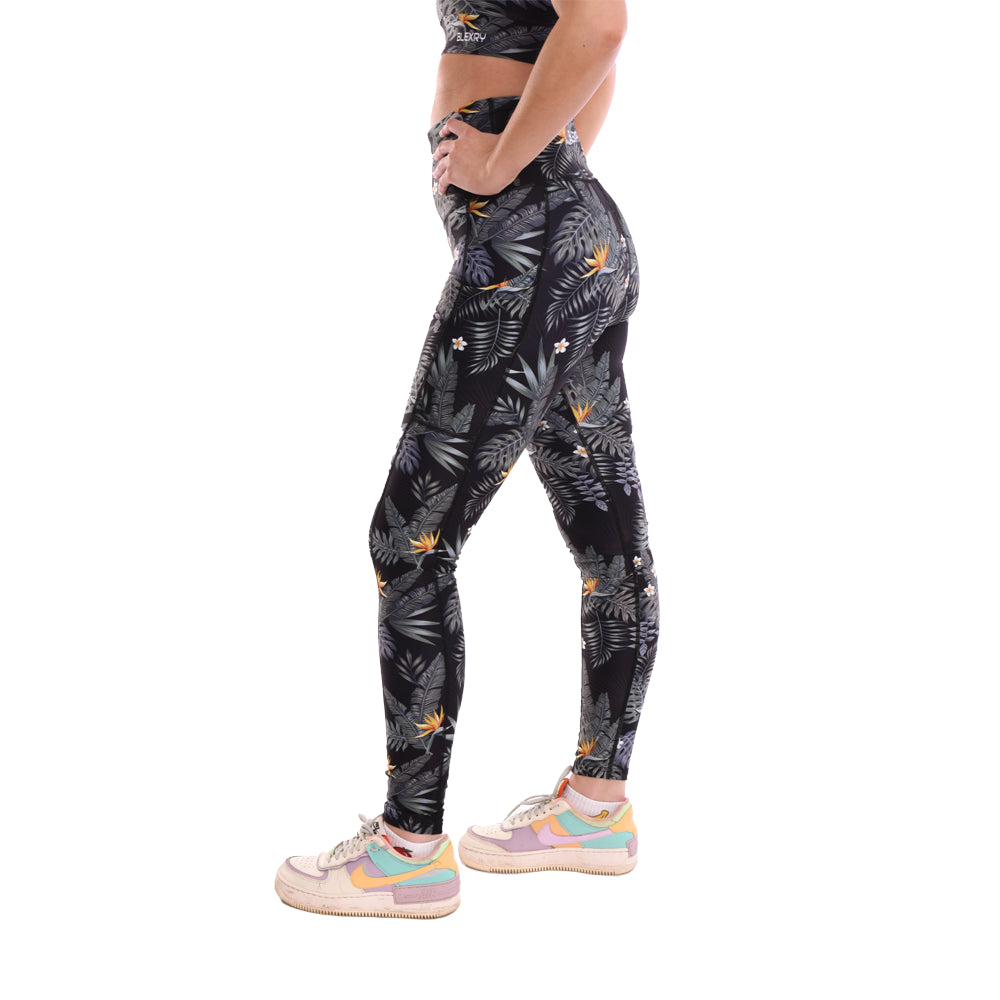 Tropical High Waisted Funny Gym Leggings