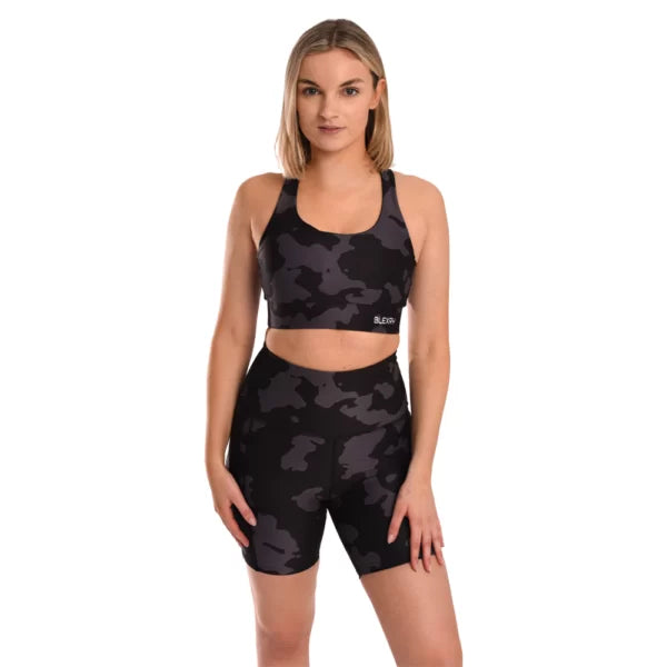 Camo Strappy Back Sports Bra – Blexry