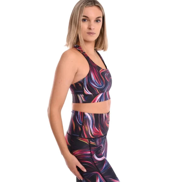 Swirl Strappy Back Sports Bra
