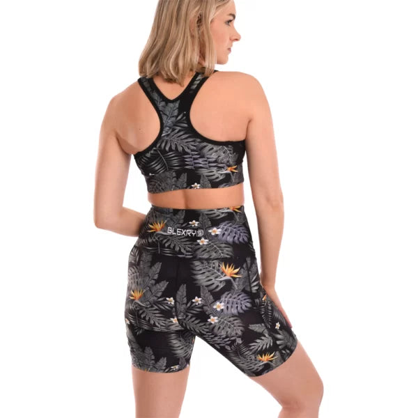 Tropical Racer Back Sports Bra
