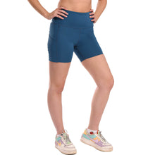 Women Shorts High-Rise Cerulean Blue Short | Blexry