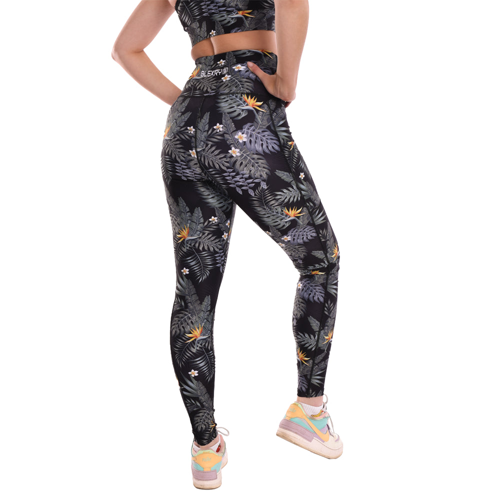 Tropical High Waisted Funny Gym Leggings