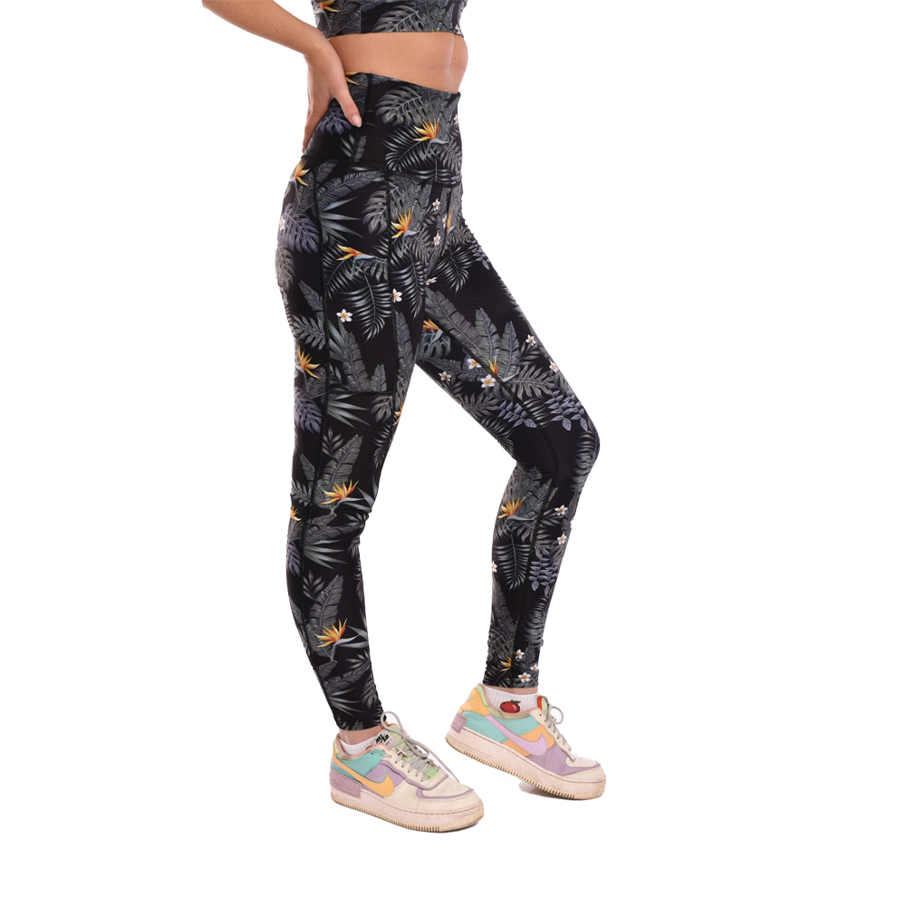 Tropical High Waisted Funny Gym Leggings