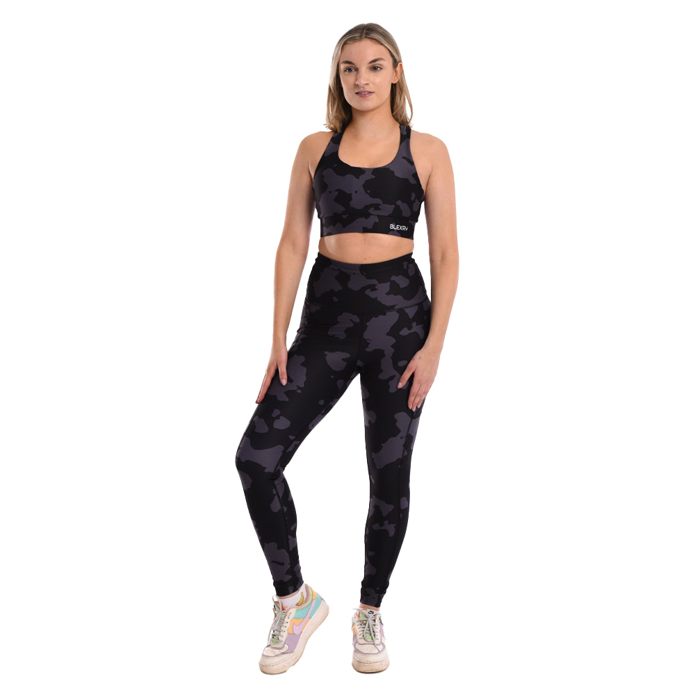 Camo Strappy Back Sports Bra – Blexry